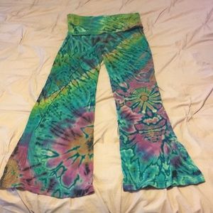 Stretchy Tie Dye Crop Flares